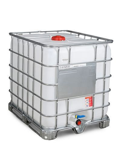 DENIOS Recobulk IBC Container, Stahlkufen, 1000 l, Öffnung NW150, Auslauf NW50, 266187