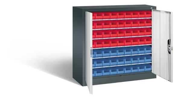 C+P Magazinschrank Serie 13, H1000xB1000xT420mm, Farbe: Anthrazitgrau / Lichtgrau, 133944-24 S10007
