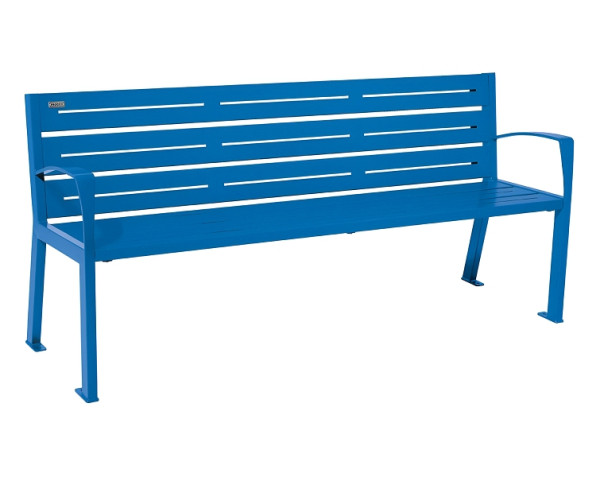 Procity Sitzbank Silaos® 6 Leisten, 100% Stahl, Mit Armlehne, Ein- Oder Zweifarbirg, RAL 5010/RAL 5010, 209616.5010