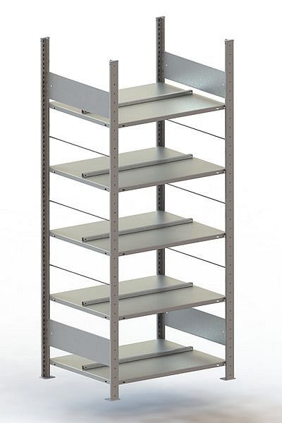 Meta S3 Büro Steckregal Compact GR 1850x750x600 mm, verzinkt, Bodenanzahl: 5, 200178014