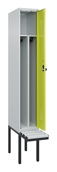 C+P Spind Evolo PLUS, 1 Abteile, 2120x300x815mm, 7035/0024, Haken 4, Drehriegel, Material Sitzfläche Kunststoff, 0490407-10F S10069