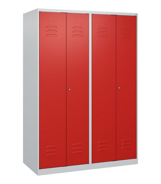 C+P Umkleidespind Classic PLUS, Doppel-Spind, 4 Abteile, 1700x1200x500mm, 7035/3020, Zylinderschlösser, 0800027-40P S10015