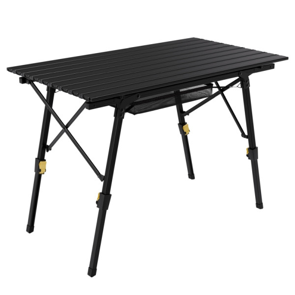 24MOVE Campingtisch Klapptisch mit Aluminiumrahmen, Tischplatte aufrollbar, klappbar, höhenverstellbar, inkl. Tragetasche - bis 30 kg, Anthrazitgrau, 6159