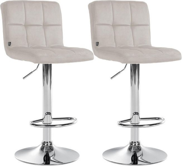 CLP Barhocker Peru Samt chrom, creme, VE: 2 Stück, 324919
