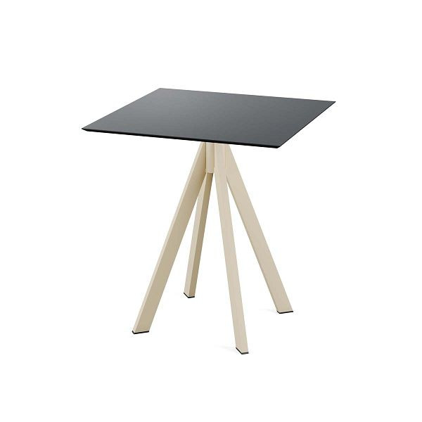 Feros Infinity Terrassentisch Sand gestell + Schwarz HPL 70x70 cm, 120031077
