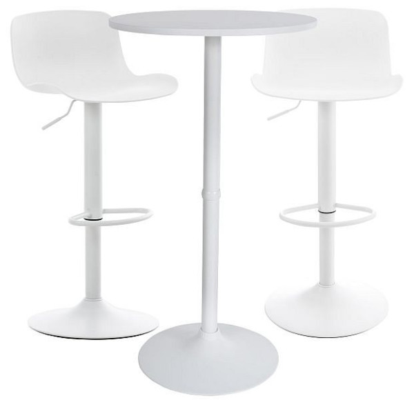CLP 2er Bartisch Set Medora, weiß, 323410, 4255716307080