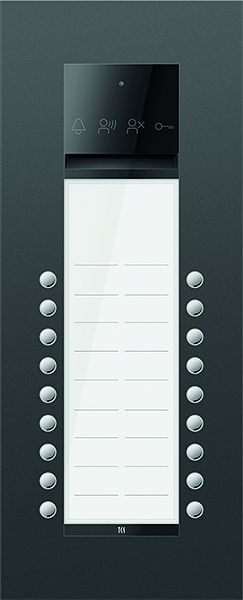 TCS Türkontrollsystem PES PRO Audio Außenstation 18T 2 Spalten UP RAL7016 anthrazitgrau, ASU600218-0017
