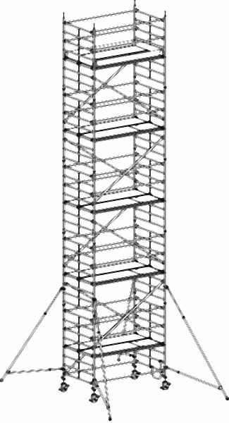 HYMER Fahrgerüst mit Ausleger, Bühnenlänge 2,45 m, Rahmenteilbreite 1,50 m, Reichhöhe 11,40 m, 877311