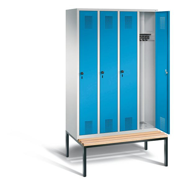 C+P Garderobenschrank Evolo, H2090xB1190xT815mm, Farbe: Lichtgrau / Lichtblau, 48050-40 S10007