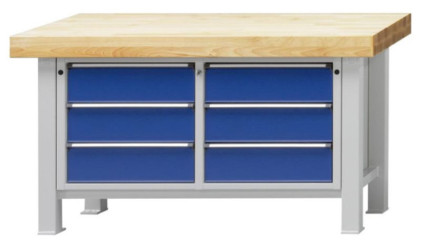 ANKE Werkbänke Schwerlastwerkbank, Modell 108 VS, 1500 x 800 x 900 mm, RAL 7035/5010, BMP 100 mm, 320.011
