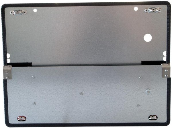 SIGNUM Zifferntafel-Grundplatte klappbar für Tankfahrzeuge, Edelstahl V2A, 400 x 300 mm, K9501