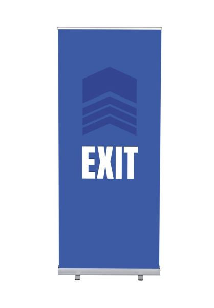 Showdown Displays Roll-Banner Budget 85 Komplettset Ausgang Blau Englisch, RBB085LSFI378