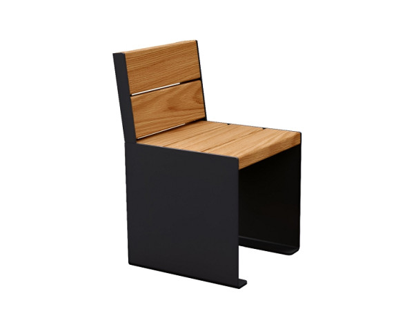 Procity Stuhl Kube. Mit Rückenlehne, Stahl & Holz, helle Eiche/RAL 9005, 306394.9005.CHEC
