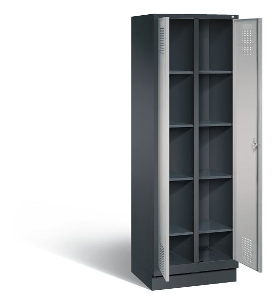 C+P Wäsche-Spind Evolo, H1800xB610xT500mm, Farbe: Schwarzgrau / Weißaluminium, 48022-20B S10031