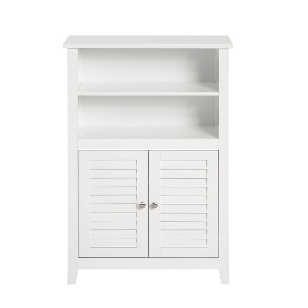 SoBuy Badunterschrank mit zwei Türen Weiß 60x24x90 cm, Klassisch, BZR13-W