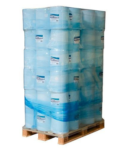 DENIOS Lösungsmittelbeständige Reinigungstücher, blau, 1 Palette, 42 VE à 2 Rollen, 289745