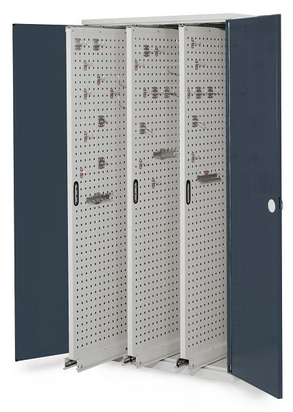 Kappes RasterPlan Vertikalschrank Modell 85, 1950 x 1000 x 600 mm, RAL 7035/7016, Doppelwandtür, 3 Auszüge Lochplatten, 1467.01.2024
