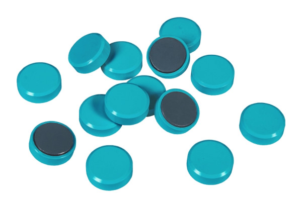 Eichner Facettenrand-Magnet, Durchmesser 30 mm, Höhe 10 mm, Haftkraft 0,6 kg, Farbe hellblau, VE: 1 Pack à 20 Stück, 9177-00516