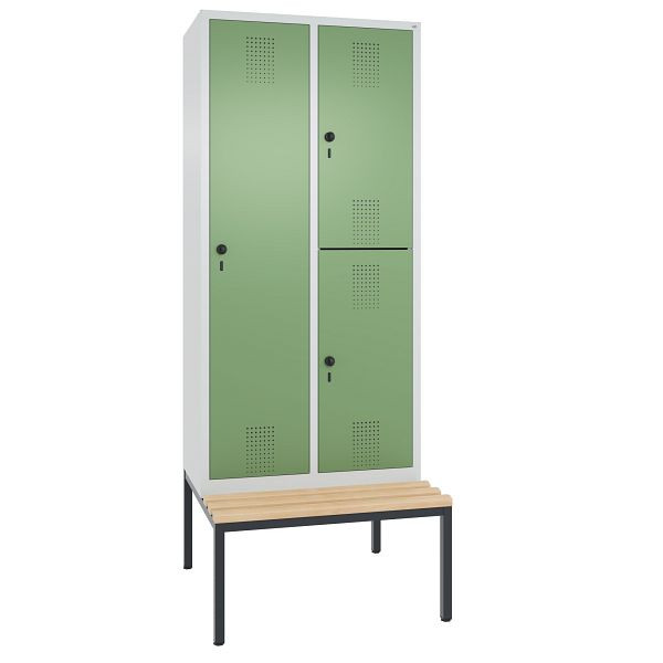 C+P Spind Evolo, 2 Abteile, H2090xB810xT815 mm, Grau/Resedagrün, 48650-22 S10006