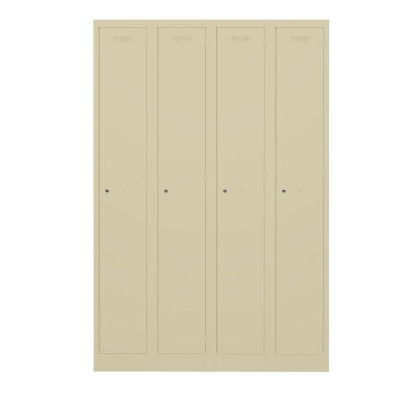 Bisley Garderobenschrank Primary Locker, 4 Abteile, 606 creme, PL3050Q1606