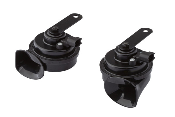 HELLA Fanfare - TE16S - 12V - 110dB(A) - Frequenzbereich: 400/500Hz - elektrisch - Gehäusefarbe: schwarz - Stecker: Ford - Set, 3FH 012 010-081