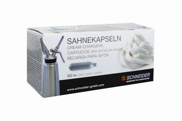 Schneider Sahnekapseln, für Sahnegerät, # 196000 und # 196010, Set Inhalt: 50 Stück, 196030