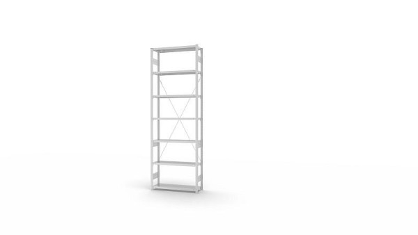 hofe Fachboden-Grundregal, 3000x300x1000 mm, 7 Fachebenen, RAL 7035, 220 kg Fachlast, 1700 kg Feldlast, einseitige Bedienung, HKG30310XM
