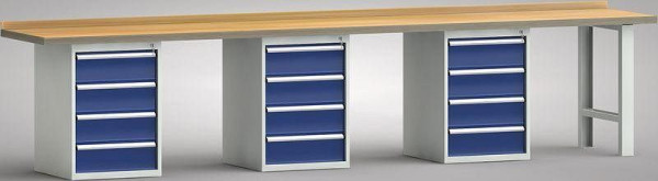 KLW Standard-Werkbank - 4000 x 700 x 840 mm L x T x H, links 2x175EA, WS552N-4000M40-E0804