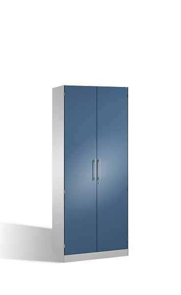 C+P Flügeltürenschrank Asisto, H1980xB800xT435mm, Farbe: Lichtgrau / Fernblau, Bügelgriff, 5 OH, 141003-000 S10183