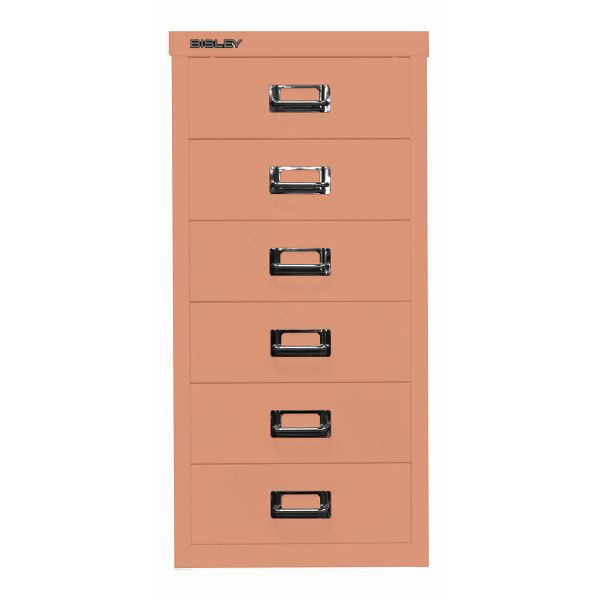 Bisley MultiDrawer™ DIN A4, 6 Schubladen, 658 coral, L296658