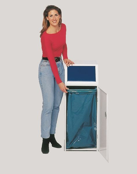 VAR Wertstoffsammler WSG 69 mit Fronttür, Einwurfklappe beschichtet, Klemmring, enzianblau, 17152