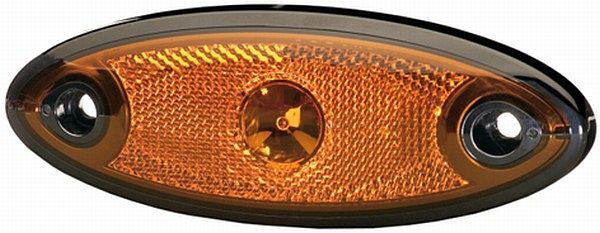 HELLA Seitenmarkierungsleuchte, OneLED, LED, 24V, Schraubanschluss/Anbau, Lichtscheibenfarbe: orange, seitlicher Anbau, 2PS 344 690-627