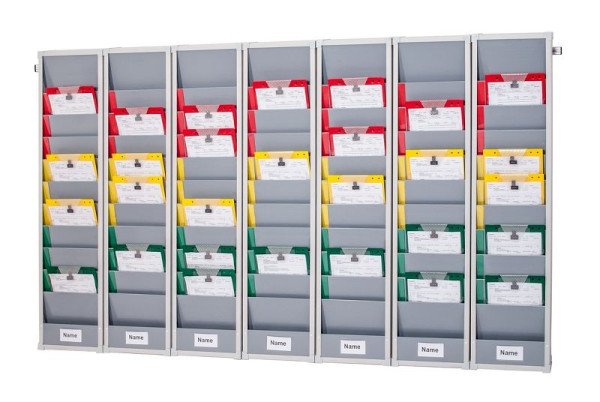 Eichner Einstecktafel nach Kanban-Prinzip, Hellgrau, 7er Board, Länge: 230 cm, 9089-00012