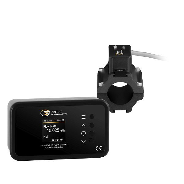 PCE Instruments Durchflussmesser zum Festeinbau, PoE und Sensor mit 9 m Ethernet-Kabel, für Kupfer Rohre; DN25, PCE-UFM 25CU