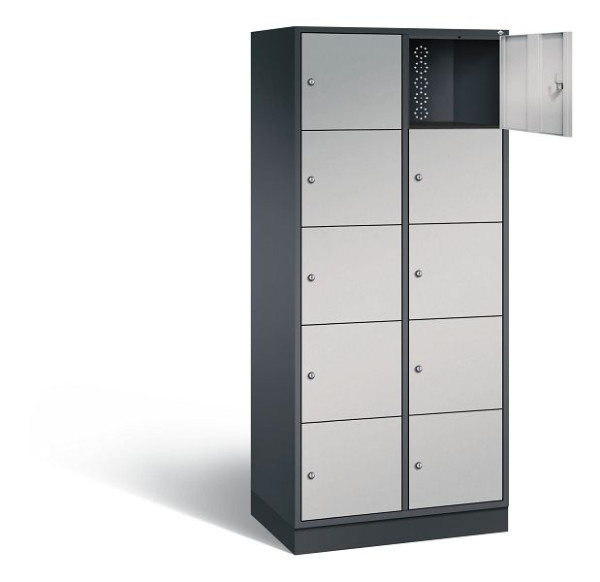 C+P XL-Schließfachschrank Intro, H1950xB820xT490mm, Farbe: Schwarzgrau / Weißaluminium, 8570-202 S10138