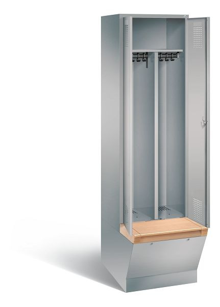 C+P Schwarz-Weiss-Spind Evolo, H2090xB610xT815mm, Farbe: Weißaluminium, 48056-20 S10319