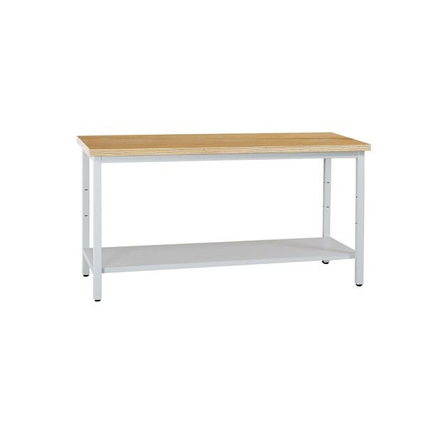 Lüllmann Werkbank mit Zwischenboden, 840 x 1200 x 600 mm, lichtgrau, 808850