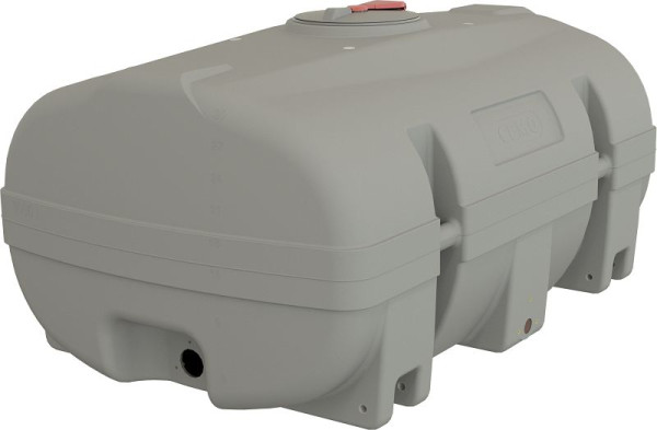 Cemo PE-Fass 3000 l kofferförmig, mit Klappdeckel 380 Signalgrau RAL7004, 12249