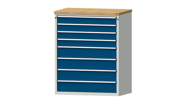ANKE Werkbänke Schubladenschrank, Modell 4008 V, 1065 x 700 x 1320 mm, RAL 7035/5010, BMP 40 mm, 611.515