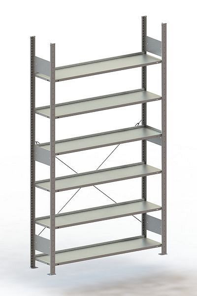Meta Büro Steckregal Compact GR 2200x1250x300 mm, RAL 7035, Bodenanzahl: 6, 20083163