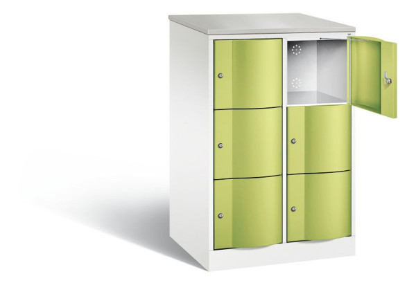 C+P XL-Schließfachschrank Resisto, H1255xB772xT640mm, Farbe: Verkehrsweiß / Viridingrün, 8573-273 S10147