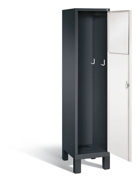 C+P Wäsche-Sammelschrank Evolo, H1850xB420xT500mm, Farbe: Schwarzgrau / Verkehrsweiß, 48070-210 S10235