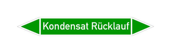 Schilder Klar Rohrleitungskennzeichen Kondensat Rücklauf, 33000x90 mm Folie selbstklebend, 101442/95