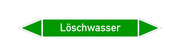 Schilder Klar Rohrleitungskennzeichen Löschwasser, 187x26 mm Folie selbstklebend, 101451/61