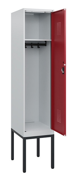 C+P Spind Evolo PLUS, Gestell, 1 Abteil, 1950x400x500mm, 7035/3003, Zylinderschloss, 0490305-12 S10026