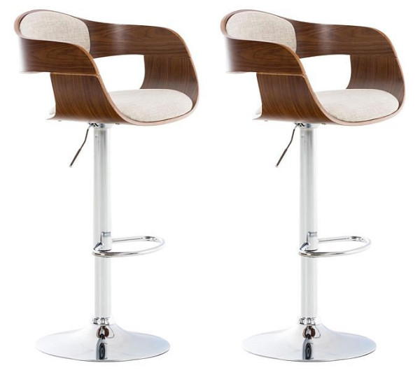 CLP Barhocker Kingston C Stoff, walnuss/creme, VE: 2 Stück, 315029