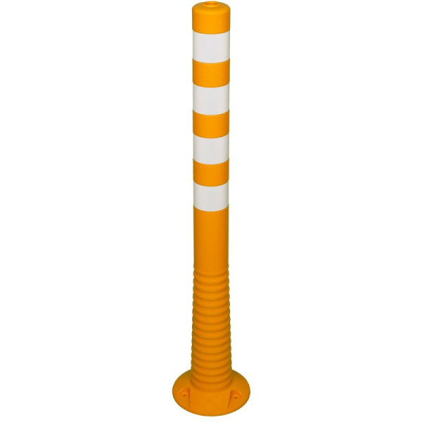 Stein HGS Absperrpfosten -Elasto Gelb-, überfahrbar, 1000 mm, reflektierend, silber, 19155-1