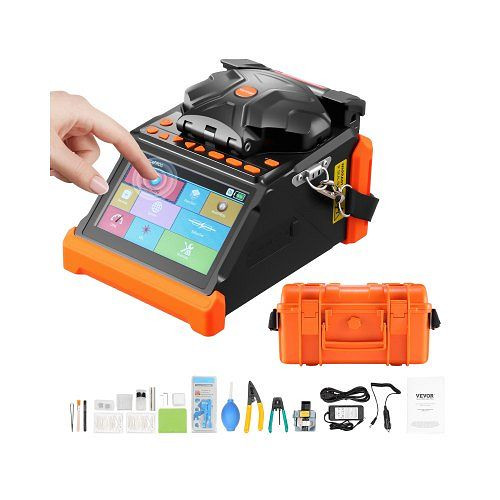 VEVOR Glasfaser Spleißgerät, 6 Motoren, Kern-/Mantelausrichtung, 6s Spleißen, 13s Aufheizen, Touchscreen, 7800mAh Akku, SM MM DS NZDS, GXRJJTJSCSXXQDOXWV2