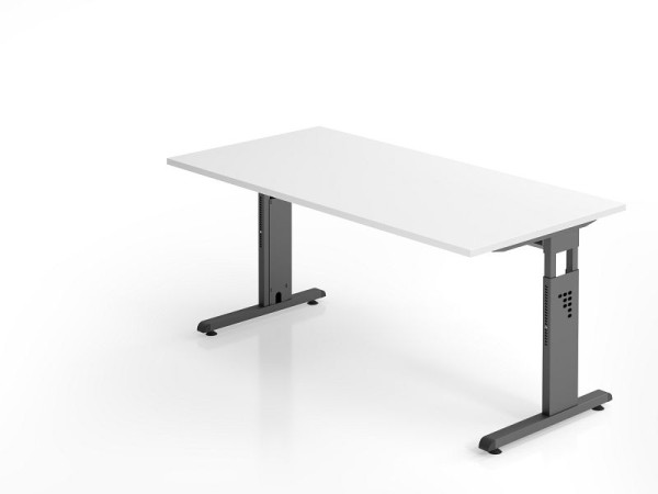 Hammerbacher Schreibtisch OS16, 160 x 80 cm, Platte: Weiß, 25 mm dick, 2 mm ABS-Kante, Rechteckform, VOS16/W/G