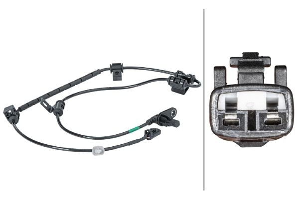 HELLA Sensor, Raddrehzahl, 12V, 2-polig, Kabel: 970mm, mit Halter, 6PU 012 679-831